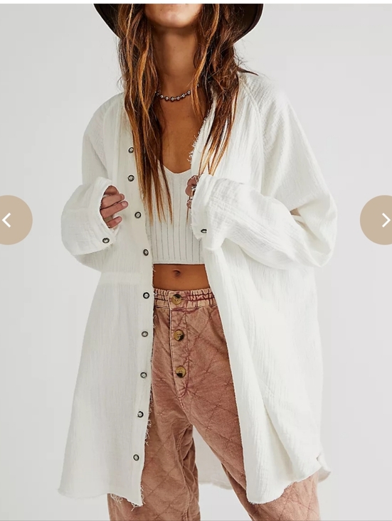 We The Free Tops - We The Free Ivory Long Sleeve Button-Down Shirt